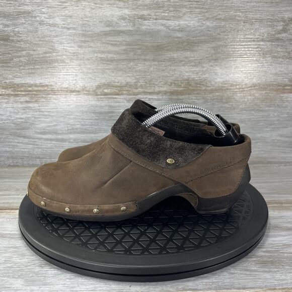 Merrell Women’s Luxe Wrap Bitter Brown Leather J68662 Clog Mules Size 7.5 - Picture 1 of 9